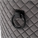 Cambridge Dark Grey French Plush Velvet Quilted Back Ring Dining Chair-Esme Furnishings