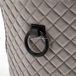 Cambridge Light Grey French Plush Velvet Quilted Back Ring Dining Chair-Esme Furnishings