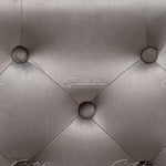 Cambridge Light Grey French Plush Velvet Quilted Back Ring Dining Chair-Esme Furnishings