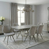 Cambridge 120-180cm Grey Ceramic Stone Swivel Extending Marble Dining Table