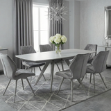 Cambridge 120-180cm Grey Ceramic Stone Swivel Extending Marble Dining Table
