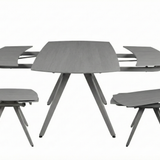 Cambridge 120-180cm Grey Ceramic Stone Swivel Extending Marble Dining Table
