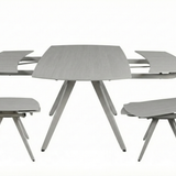Cambridge 120-180cm Grey Ceramic Stone Swivel Extending Marble Dining Table