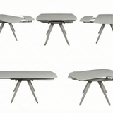 Cambridge 120-180cm Grey Ceramic Stone Swivel Extending Marble Dining Table