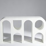 Capriana White Micro Cement Console Table