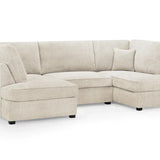 Carnaby Sofa Boucle Beige Fabric U Shape Corner Sofa