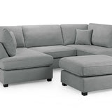 Carnaby Sofa Grey Fabric U Shape Corner Sofa