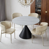 Casa Round 120cm Black & White Ceramic Marble Dining Table