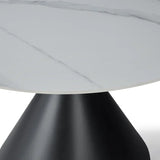 Casa Round 120cm Black & White Ceramic Marble Dining Table