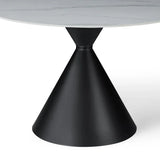 Casa Round 120cm Black & White Ceramic Marble Dining Table