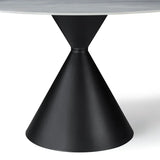 Casa Round 120cm Black & White Ceramic Marble Dining Table