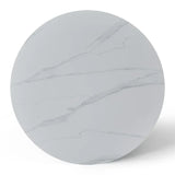 Casa Round 120cm Black & White Ceramic Marble Dining Table