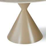 Casa Round 120cm Cappuccino & Travertine Ceramic Marble Dining Table
