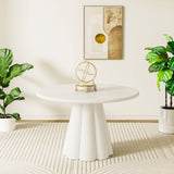 Casadira 120cm Round White Micro Cement Dining Table