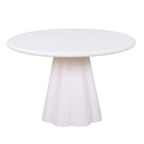 Casadira 120cm Round White Micro Cement Dining Table