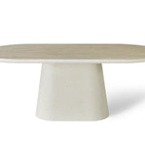 Celine 200cm Oval Ivory & Travertine Ceramic Marble Dining Table