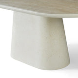 Celine 200cm Oval Ivory & Travertine Ceramic Marble Dining Table