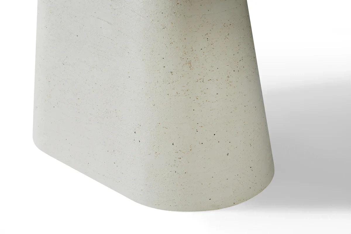 Celine 160cm Oval Ivory & Travertine Ceramic Marble Dining Table