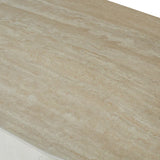 Celine 160cm Oval Ivory & Travertine Ceramic Marble Dining Table