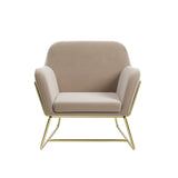 Charles Armchair – Beige & Gold