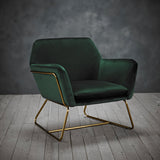 Charles Armchair – Racing Green & Gold