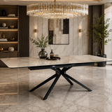Montrose 180–240cm Whisper Jade Gold Ceramic Marble Extending Dining Table
