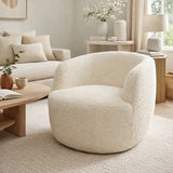 The Wave Boucle Premium Armchair Ivory Boucle Fabric