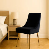 Milan Gold Handle Knocker Plush Velvet Dining Chair Gold Legs In 2 Colours
