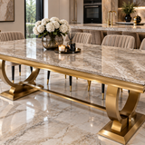 Arianna Gold Marble 160cm Dining Table In 5 Colours