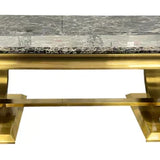 Arianna Gold 120cm Ceramic Marble Coffee Table - 6 Colors