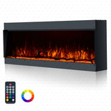 50 60 71 80 Inch HD+ Borderless Glass Black Electric Clarendon UHD Media 3D Flame LED Media Fire
