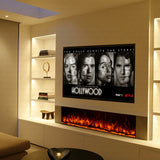 50 60 71 80 Inch HD+ Borderless Glass Black Electric Clarendon UHD Media 3D Flame LED Media Fire