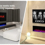 50 Inch HD 2024 Panoramic Slim Line Glass Front Borderless UHD Electric Fire HD+ 3D Effect