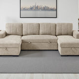 Como Beige U Shape Corner Sofabed
