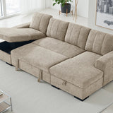 Como Beige U Shape Corner Sofabed