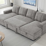 Como Grey U Shape Corner Sofabed