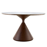 Corteo 120CM Round Italian Walnut & White / Sunset Cloud Vein Dining Table