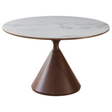 Corteo 120CM Round Italian Walnut & White / Sunset Cloud Vein Dining Table