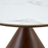 Corteo 120CM Round Italian Walnut & White / Sunset Cloud Vein Dining Table