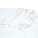 Corteo 120CM Round Italian Walnut & White / Sunset Cloud Vein Dining Table