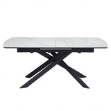 Cosma 180-230cm White Ceramic Marble Dining Table