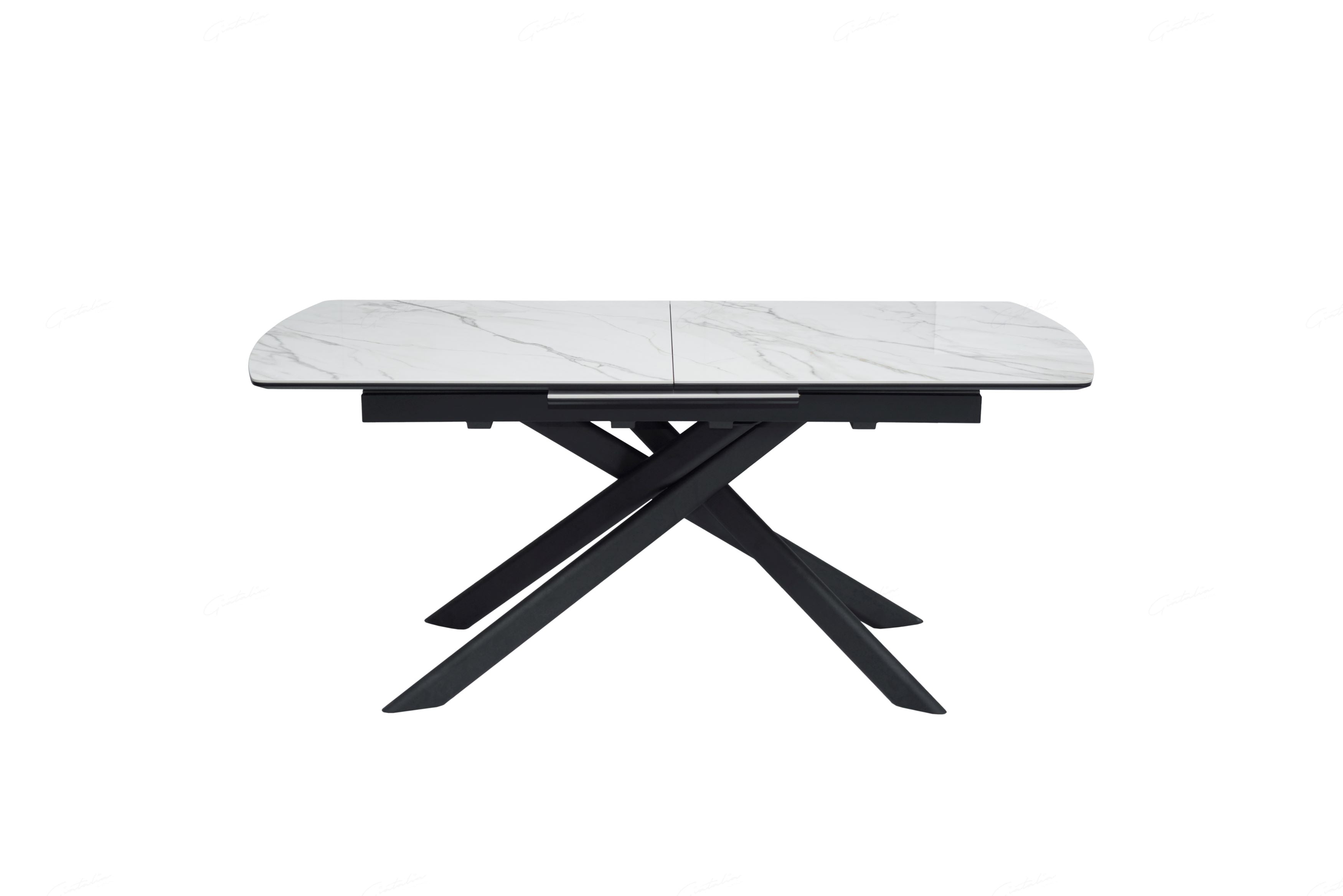 Cosma 180-230cm White Ceramic Marble Dining Table