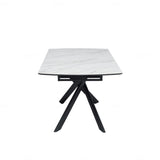 Cosma 180-230cm White Ceramic Marble Dining Table