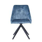 Giorgio Swivel Velvet Dining Chairs With Black Metal Base in 3 Colours - Pairs