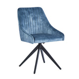Giorgio Swivel Velvet Dining Chairs With Black Metal Base in 3 Colours - Pairs