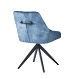 Giorgio Swivel Velvet Dining Chairs With Black Metal Base in 3 Colours - Pairs