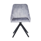 Giorgio Swivel Velvet Dining Chairs With Black Metal Base in 3 Colours - Pairs