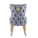 Sofia Cream & Gold Marble Dining Table with Victioria Lion Knocker Chairs