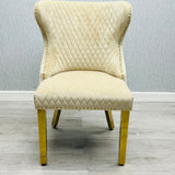 Ravello 180cm Cream & Gold Dining Table with Valentino Chairs