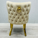 Elina 180cm Gold Marble Dining Table Set with Valentino Gold Chairs